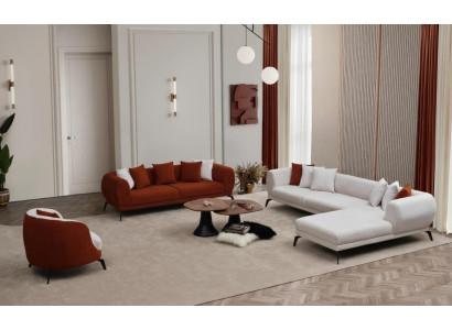Sofagarnitur 3+1 Sitzer Luxusmöbel Ecksofa L-Form Wohnzimmer Polstermöbel
