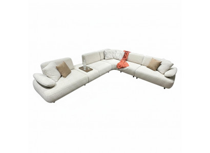 Ecksofa Modernes Design Beigefarben Eleganter Stil Weiche Polsterung