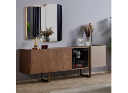 Designer Sideboard mit Spiegel Modern Wohnzimmer Möbel.