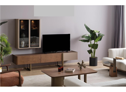 Designer Wohnzimmer Set Sideboard Couchtisch Hängeregal Beistelltisch