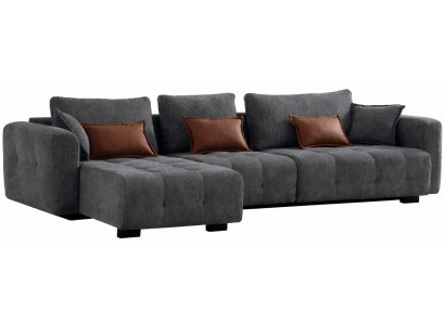 Ecksofa L-Form Modern Grau Designer-Sofa Elegant Komfortabel Stoff