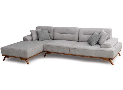 Ecksofa L-Form Grau Modern Designer-Sofa Elegant Komfortabel Stoff