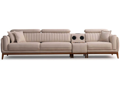 Modulares Sofa Modern Beige Designer-Sofa Soundsystem Komfortabel