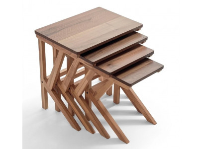 Einstecktisch Braun Klassische Farbe Holzplatte Holzgestell Holzbeine