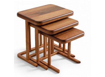 Einstecktisch Farbe Braun Klassische Holzplatte Abgerundete Ecken Neu