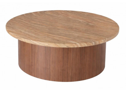 Mittlerer Tisch Braun Moderner Stil Holzplatte Holzbeine Runder Neu
