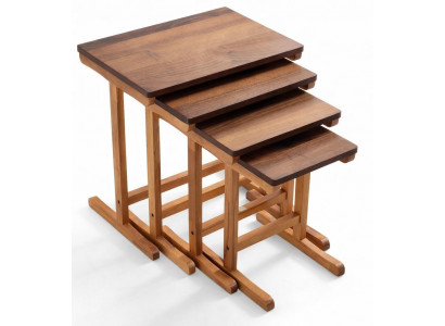Einstecktisch Farbe Braun Klassischer Stil Holzplatte Holzbeine Neu