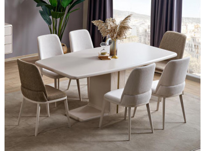 Esszimmer Set Tisch 6 Stühle Modernes Designer Möbel Set