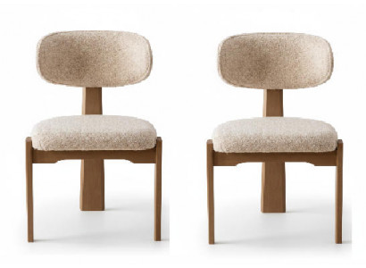 Esstischstühle Set Moderner Stil Beige Holzgestell Elegantes Design