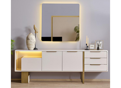 Sideboard mit Spiegel Modernes Designer Möbel Set
