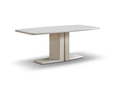 Esstisch Travertin & Lack Beige – Vintage Design Tisch Postmodern