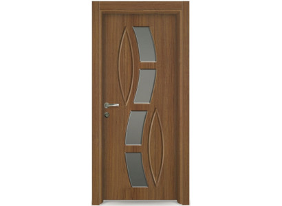 Braune Innentür mit Glaseinsätzen Designer-Tür  Feuchtigkeitsbeständige Tür