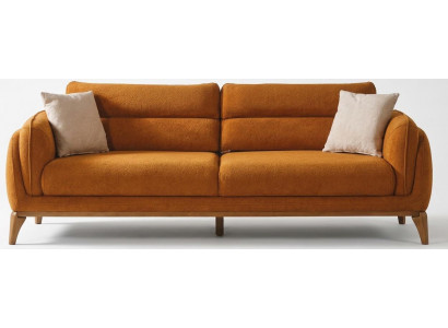 3-Sitzer-Sofa Orange Farbe Moderner Stil  Holzrahmen Weiche Armlehnen