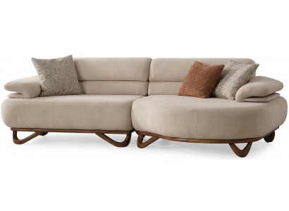 Sofa Moderner Stil Beige Farbe Weiche Armlehnen Holzrahmen Modular Neu