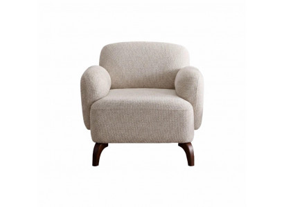 Wohnzimmer Sessel Moderner Stil Beige Holzgestell Weiches Kopfteil