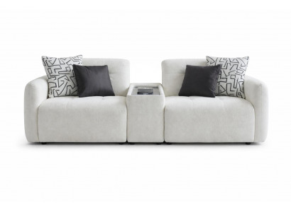 Sofa Weiß Farbe Moderner Stil Holzrahmen Modulsofa Weiche Armlehne Neu