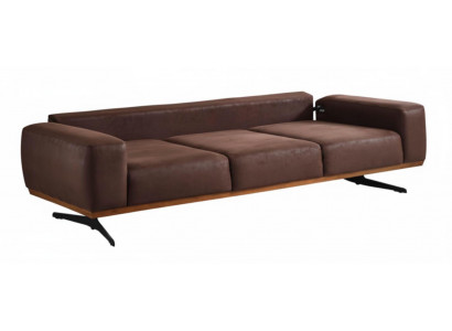 4-Sitzer Sofa Modernen Stil Braune Farbe Holzgestell Elegantes Design