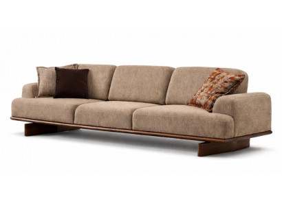 4-Sitzer Sofa Modernes Design Beige Farbe Weicher Sofa Holzrahmen