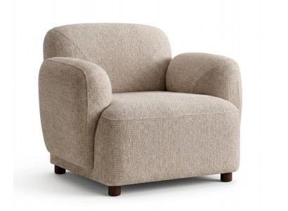 Wohnzimmer Sessel Moderner Stil Beige Holzgestell Weiches Kopfteil