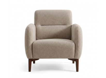 Wohnzimmer Sessel Moderner Stil Beige Holzgestell Weiches Kopfteil