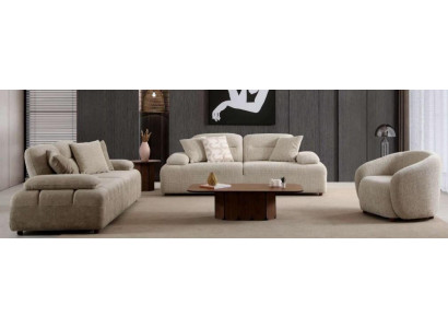 Wohnzimmer Möbel Moderner Stil Beige Holzgestell Komfortabel Entspannend