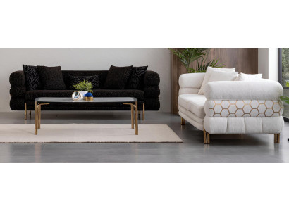 Sofa-Set: 4-Sitzer Sofa, 3-Sitzer Sofa und Couchtisch Stil Modern