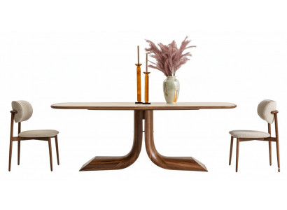Esszimmer Set Moderner Stil Braun Geräumiger Tisch Elegantes Design