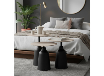 Couchtische Beistelltische Elegant Stilvoll Schwarz Braun Holz Neu