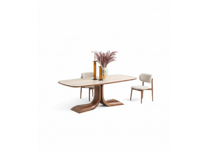 Esstisch Moderner Stil Braune Farbe Geräumiger Tisch Verfeinerter Stil