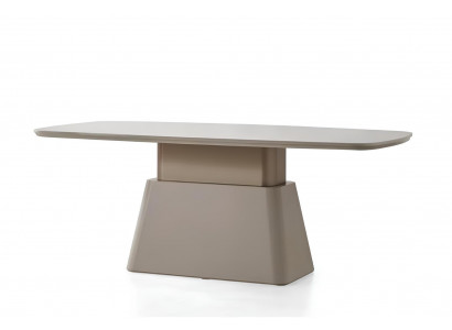 Tisch Beige Farbe Moderner Stil Holzplatte Holzrahmen Rechteckig Neu