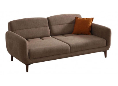 Wohnzimmer Dreisitzer Sofa Moderner Stil Braun Holzgestell Kissen Weich