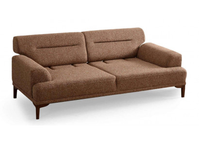Wohnzimmer Dreisitzer Sofa Moderner Stil Braun Holzgestell Kissen Weich