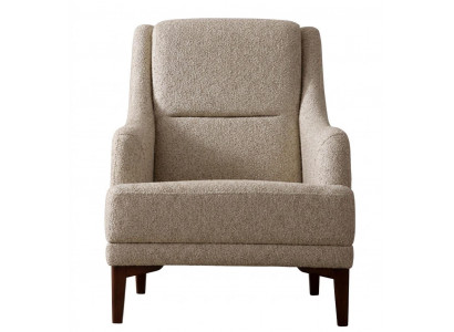 Wohnzimmer Sessel Moderner Stil Beige Holzgestell Weiches Kopfteil