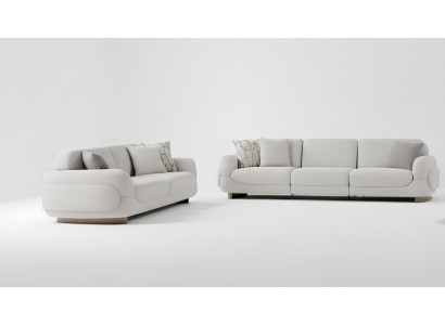 Sofa-Set 3-4 Sitzer Sofa Moderner Stil Weiße Farbe Weiche Armlehnen