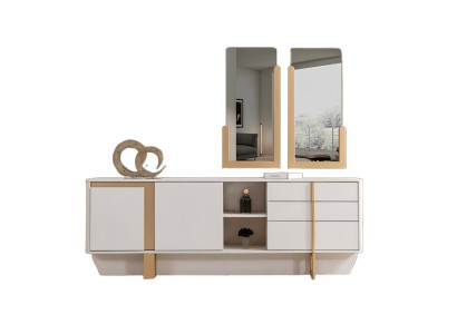 Kommode Moderner Stil Beige Farbe Holzrahmen Minimalistisches Design