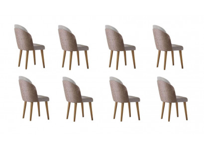 Esstischstühle Set Moderner Stil Beige Holzgestell Elegantes Design