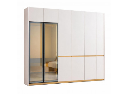 Kleiderschrank Moderner Stil Beige Farbe Elegantes Design Holzrahmen