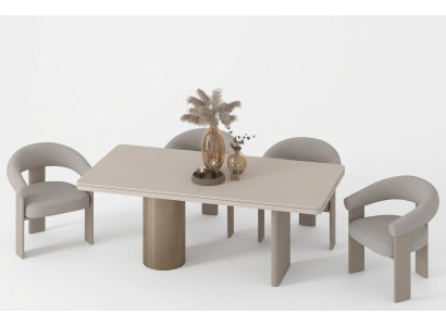 Esstisch Moderner Stil Beige Farbe Minimalistisches Design Holzrahmen