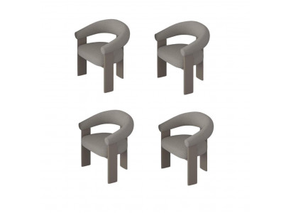 Esstischstühle Set Moderner Stil Beige Holzrahmen Weiche Polsterung