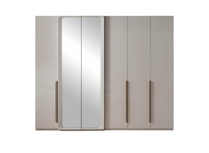Kleiderschrank Beige Farbe Moderne Stil Holzrahmen Große Regale Neu