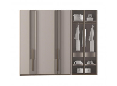 Kleiderschrank Moderner Stil Beige Farbe Elegantes Design Holzrahmen