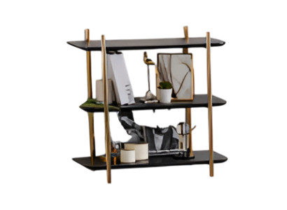 Design Regal Schwarz Gold Metall – Modernes Standregal