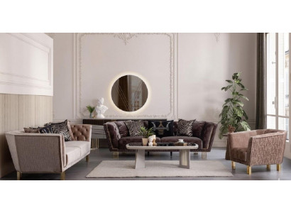 Luxus-Set: 4er & 3er Sofa, Sessel und Couchtisch Modernes Design