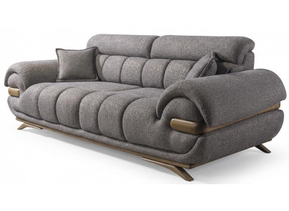 2 Sitzer Sofa Stoffbezug Holzgestell mittlere Festigkeit Kissen Neu