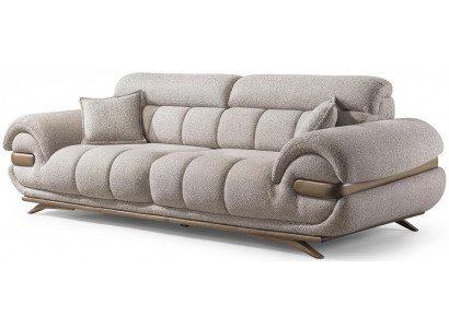 3 Sitzer Sofa Stoffbezug Holzgestell mittlere Festigkeit Kissen Neu