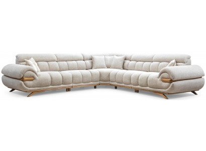 Ecksofa Sofa Sessel Stoffbezug Holzrahmen Mittlere Härte Modern Neu