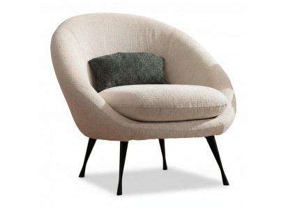 Stilvoller Polstersessel Stoff Weiß Modern Minimalistisch Mit Holz