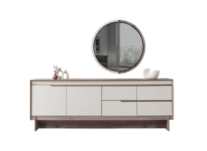 Kommode Moderner Stil Beige Farbe Holzrahmen Minimalistisches Design