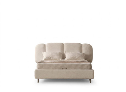 Doppelbett bequem groß komfortabel beige moderner Stil neu