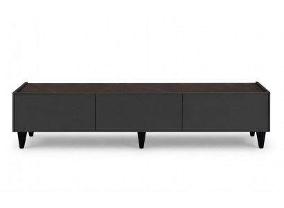 TV-board Schwarz Praktisch Geräumig Ästhetisch Push-to-open Holz